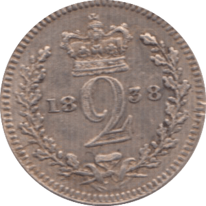 1838 MAUNDY TWOPENCE ( EF ) - Maundy Coins - Cambridgeshire Coins