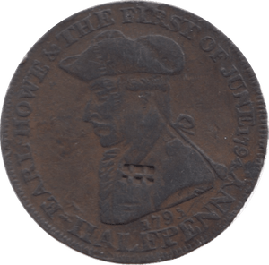 1791 HALFPENNY TOKEN GUARD AND GLORY OF BRITAIN