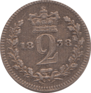 1838 MAUNDY TWOPENCE ( EF ) - Maundy Coins - Cambridgeshire Coins