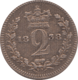 1838 MAUNDY TWOPENCE ( EF ) - Maundy Coins - Cambridgeshire Coins