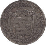 1843 SILVER 1/6 THALER KINGDOM OF SAXONY - SILVER WORLD COINS - Cambridgeshire Coins
