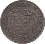 1843 SILVER 1/6 THALER KINGDOM OF SAXONY - SILVER WORLD COINS - Cambridgeshire Coins