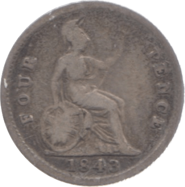 1843 FOURPENCE ( FAIR ) - Fourpence - Cambridgeshire Coins