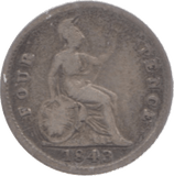 1843 FOURPENCE ( FAIR ) - Fourpence - Cambridgeshire Coins