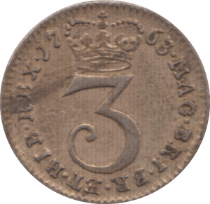 1763 MAUNDY THREEPENCE ( GVF )