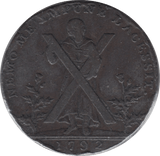 1792 HALFPENNY TOKEN EDINBURGH