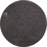 1796 HALFPENNY TOKEN GLOUCESTERSHIRE NEWENT SHIELD OF ARMS J.MORSE THOUSAND DH65 ( REF 206 )