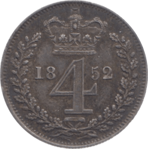 1852 MAUNDY FOURPENCE ( EF ) - Maundy Coins - Cambridgeshire Coins