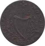 1795 HALFPENNY TOKEN ANGELSEY DRUIDS HEAD HARPIST DH6 ( REF 251 )