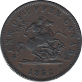 1852 ONE PENNY CANADA - WORLD COINS - Cambridgeshire Coins