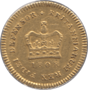 1808 GOLD THIRD GUINEA ( VF ) GOLD GEORGE III