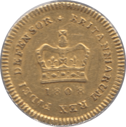1808 GOLD THIRD GUINEA ( VF ) GOLD GEORGE III
