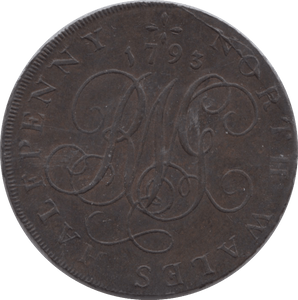 1793 HALFPENNY TOKEN ANGELSEY RNG CYPER DRUID ( REF 165 )