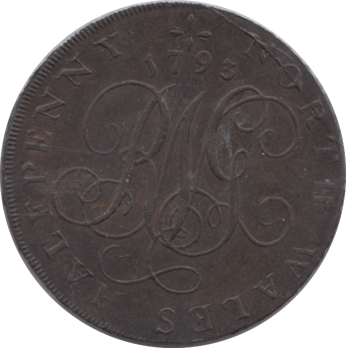 1793 HALFPENNY TOKEN ANGELSEY RNG CYPER DRUID ( REF 165 )