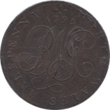 1793 HALFPENNY TOKEN ANGELSEY RNG CYPER DRUID ( REF 165 )