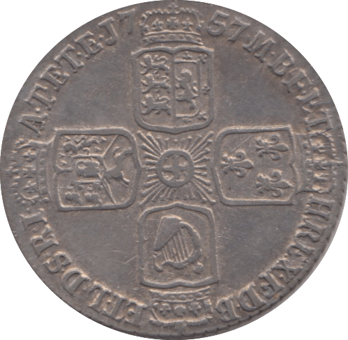 1757 SIXPENCE ( VF )