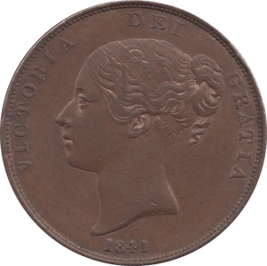 1841 PENNY ( AUNC ) 1 no colon - Penny - Cambridgeshire Coins