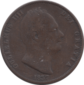 1837 HALFPENNY ( FINE ) 8 - HALFPENNY - Cambridgeshire Coins
