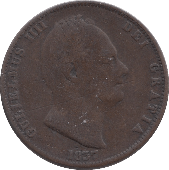 1837 HALFPENNY ( FINE ) 8 - HALFPENNY - Cambridgeshire Coins