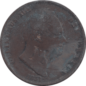1831 HALFPENNY ( FINE ) 8 - HALFPENNY - Cambridgeshire Coins