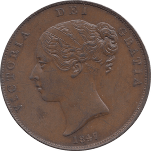 1847 PENNY ( AUNC ) 1 - Penny - Cambridgeshire Coins