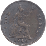 1842 FOURPENCE ( VF ) 2 - Fourpence - Cambridgeshire Coins