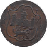 1792 HALFPENNY TOKEN NORFOLK NORWICH GREAT BRITAIN CASTLE AND LION BOBBIN WINDER UK DH28 ( REF 105 )