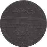 1795 HALFPENNY TOKEN MAIDSTONE ARMS PADSOLE PAPER MILLS ENGRAILLED DH27 ( VF ) ( REF 72 )