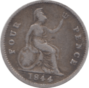 1844 FOURPENCE ( FAIR ) 3 - Fourpence - Cambridgeshire Coins