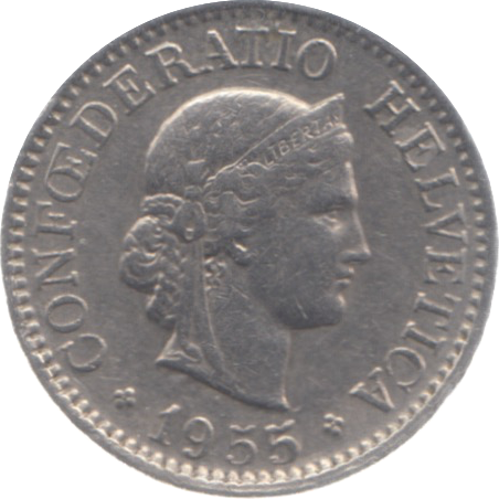1955 SWITZERLAND 10 FRANCS