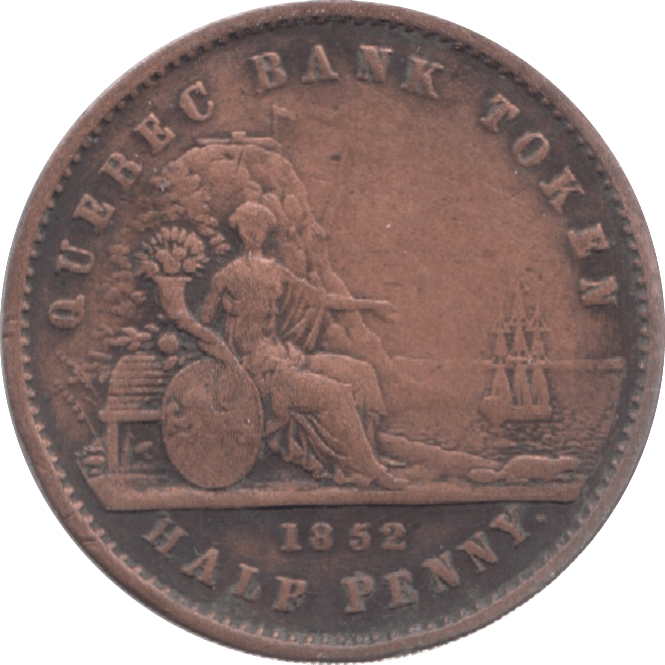 1852 QUEBEC HALFPENNY - Token - Cambridgeshire Coins