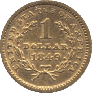 1849 GOLD ONE DOLLAR USA - Gold World Coins - Cambridgeshire Coins
