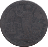 1794 HALFPENNY TOKEN LINCOLNSHIRE BRITANNIA SHIPS T.I ARMS PAY JENNINGS  DH J ( REF 70 )