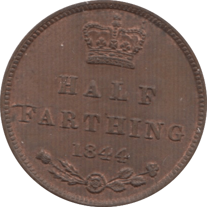 1844 ONE HALF FARTHING ( UNC ) 4 - Half Farthing - Cambridgeshire Coins