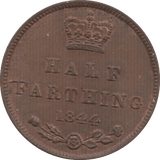 1844 ONE HALF FARTHING ( UNC ) 4 - Half Farthing - Cambridgeshire Coins