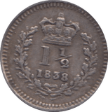 1838 THREE HALF PENCE ( VF ) 31 - Three Half Pence - Cambridgeshire Coins