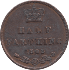 1843 HALF FARTHING ( GF ) 3 - Half Farthing - Cambridgeshire Coins