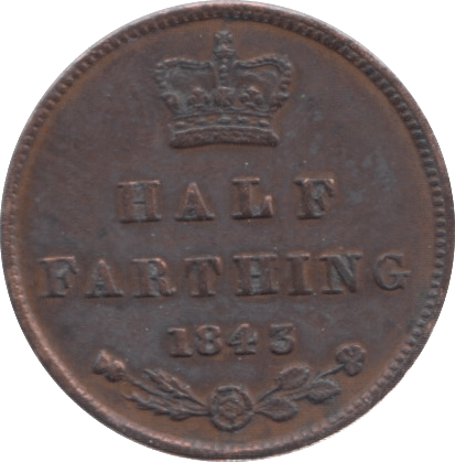1843 HALF FARTHING ( GF ) 3 - Half Farthing - Cambridgeshire Coins