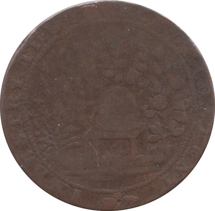 1794 HALFPENNY TOKEN SUSSEX BEEHIVES SHIELD OF ARMS MAPLEDENS ( REF 145 )