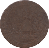 1794 HALFPENNY TOKEN SUSSEX BEEHIVES SHIELD OF ARMS MAPLEDENS ( REF 145 )