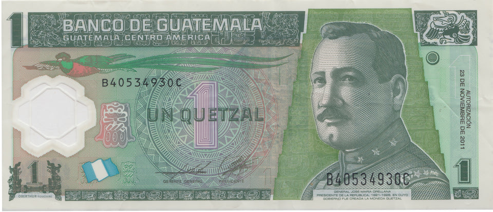 1 QUETZAL GUATEMALA BANKNOTE ( REF 100 )