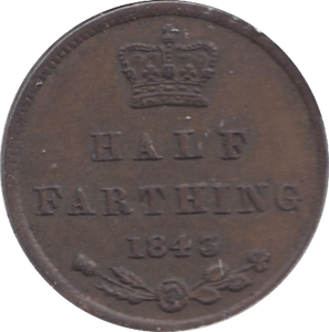 1843 HALF FARTHING ( EF ) 10 - Half Farthing - Cambridgeshire Coins