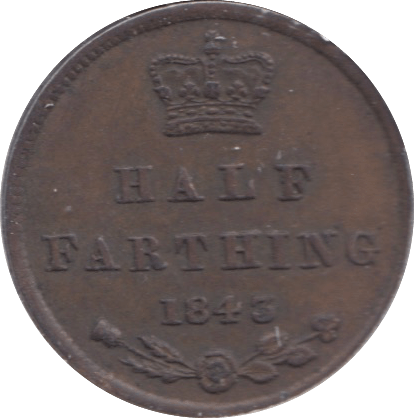 1843 HALF FARTHING ( EF ) 10 - Half Farthing - Cambridgeshire Coins