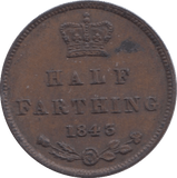 1843 HALF FARTHING ( EF ) 11 - Half Farthing - Cambridgeshire Coins