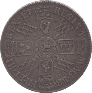 1693 HALFCROWN ( VF ) INVERTED 3 QVINTOF F OVER E