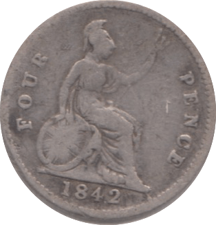 1842 FOURPENCE ( FAIR ) 2 - Fourpence - Cambridgeshire Coins