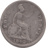 1842 FOURPENCE ( FAIR ) 2 - Fourpence - Cambridgeshire Coins