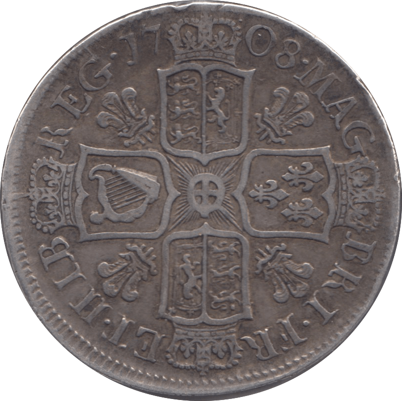 1708 HALFCROWN ( GVF )