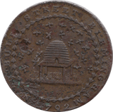 1792 HALFPENNY TOKEN STAFFORDSHIRE DONALD AND CO BEE HIVE PAY LEEK DH11 ( REF 155 )