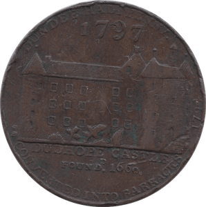 1797 HALFPENNY TOKEN ANGUSHIRE DUNDEE CASTLE HACKLING DH20 ( REF 250 )